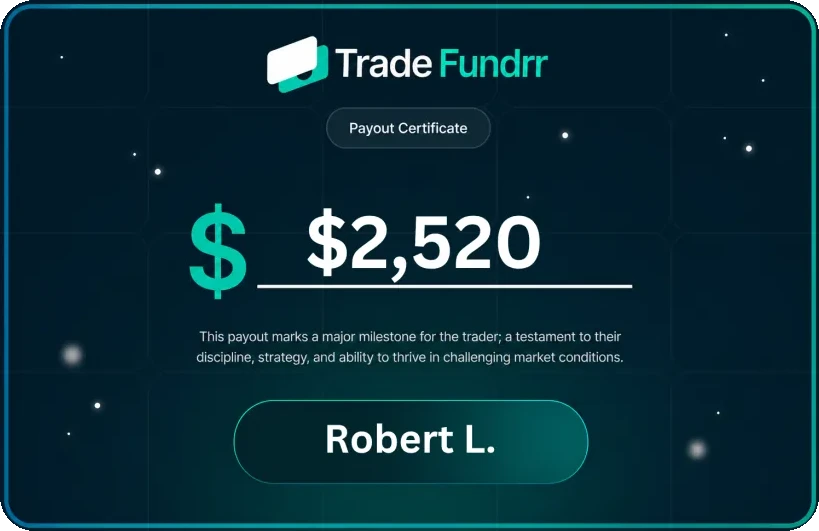 Original TradeFundrr payout certificate 3